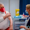 Martin Kemp receiving his jab