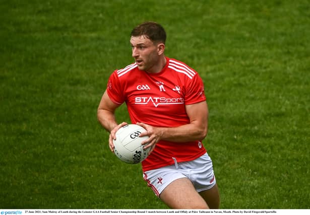 Louth captain Sam Mulroy in action against Offaly. Pic: Sportsfile