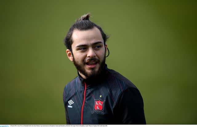 The American departs Oriel Park having failed to break into the starting 11. Pic: Sportsfile