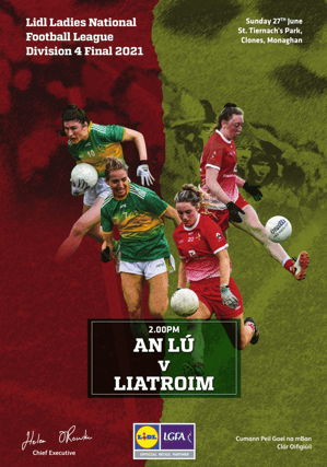 The front cover of Sunday's programme for the Lidl Ladies NFL Division 4 Final between Leitrim and Louth in St Tiernach's Park in Clones