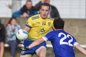 St. Mochtas' Ciarán Byrne hit eight points from play in his team's victory over Clan na Gael in Louth Village. (Pic: Arthur Kinahan)