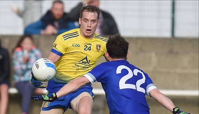 St. Mochtas' Ciarán Byrne hit eight points from play in his team's victory over Clan na Gael in Louth Village. (Pic: Arthur Kinahan)