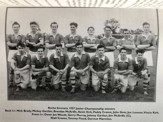 The Roche Emmets 1957 team, that defeated Glyde Rangers in the junior championship final.