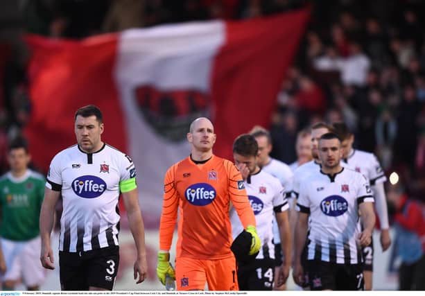Dundalk FC before tonight's game at Turner's Cross. (Pic: Sportsfile)
