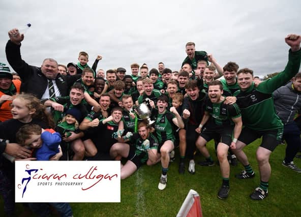 Dundalk Young Irelands' celebrate winning today's Anglo Printers JFC final against Glyde Rangers. (Pic: Ciarán Culligan)