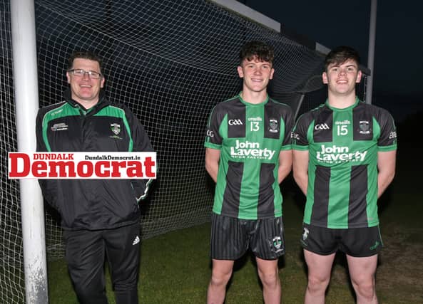 Adrian, Cian and Jordan O'Donoghue of Dundalk Young Irelands are preparing for Sunday's JFC final. (Pic: Ciarán Culligan)