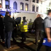 Mohammed Morei arriving at the special sitting at Dundalk District Court this evening