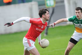 Louth's Eoin O'Connor in action against Offaly