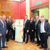 Presenting the Employment Alliance findings at Stormont: Thomas McEvoy (LEO Louth), Dr Conor Patterson (Newry and Mourne Enterprise Agency), Fergus O’Dowd TD, Sinead Bradley MLA, Jim Wells MLA, Joan M