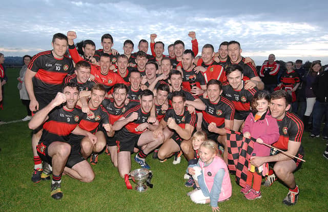 Dreadnots celebrate their Cardinal O'Donnell Cup win on Saturday. Picture: Arthur Kinahan
