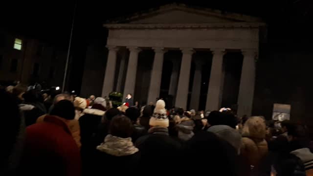 Cllr John McGahon addressing the crowd at the vigil for Yosuke Sasaki