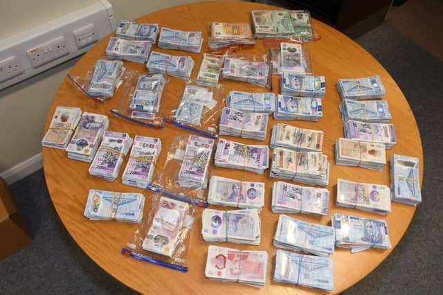 Some of the cash seized
