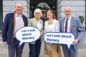 'Literacy Changes Lives'- L-R -Literacy Ambassador Michael Power, Min Marian Harkin, Maria Riordan, Manager of ALL Programme Office, Colm McEvoy,SOLAS Executive Director 