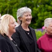 President Catherine Connolly with guests while hosting her first presidential Garden Party at Aras an Uachtarain