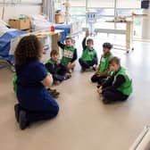 Students from Duleek Boys NS testing their knowledge at the Teddy Bear's Hospital at DkIT