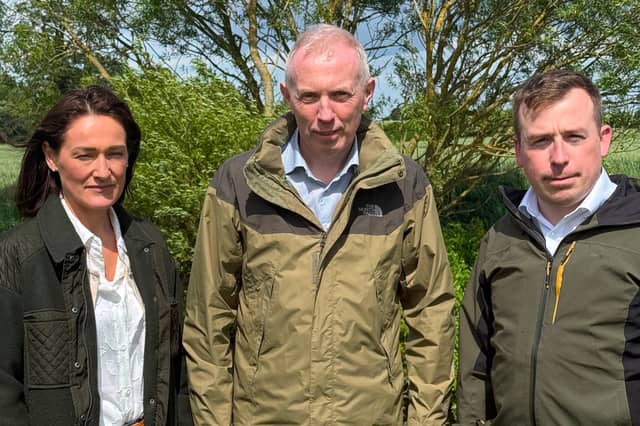 L-R Erin McGreehan TD, Minister Timmy Dooley, Cllr John Sheridan