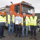 Eugene Birch, Litter Warden; Jerome Lambe, Head of Safety; Finbar Gethins, Senior Executive Officer; Richard Sullivan, Craft Foreman; and Pat Casey, Foreman, pictured with Louth County Council's I.S. ISO 45001:2018 certification.
