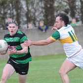 Jordan O'Donoghue of Dundalk Young Irelands up against Ciarán Scriven of Westerns