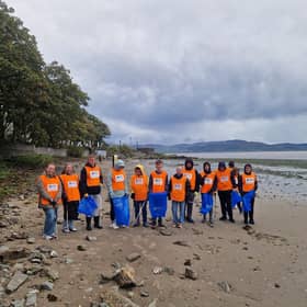 Dundalk National Learning Network at Blackrock beach, led by Clean Coasts officer Aine Lawless