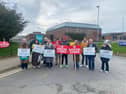 Teachers striking outside Ardee Community School