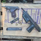  The seized firearms