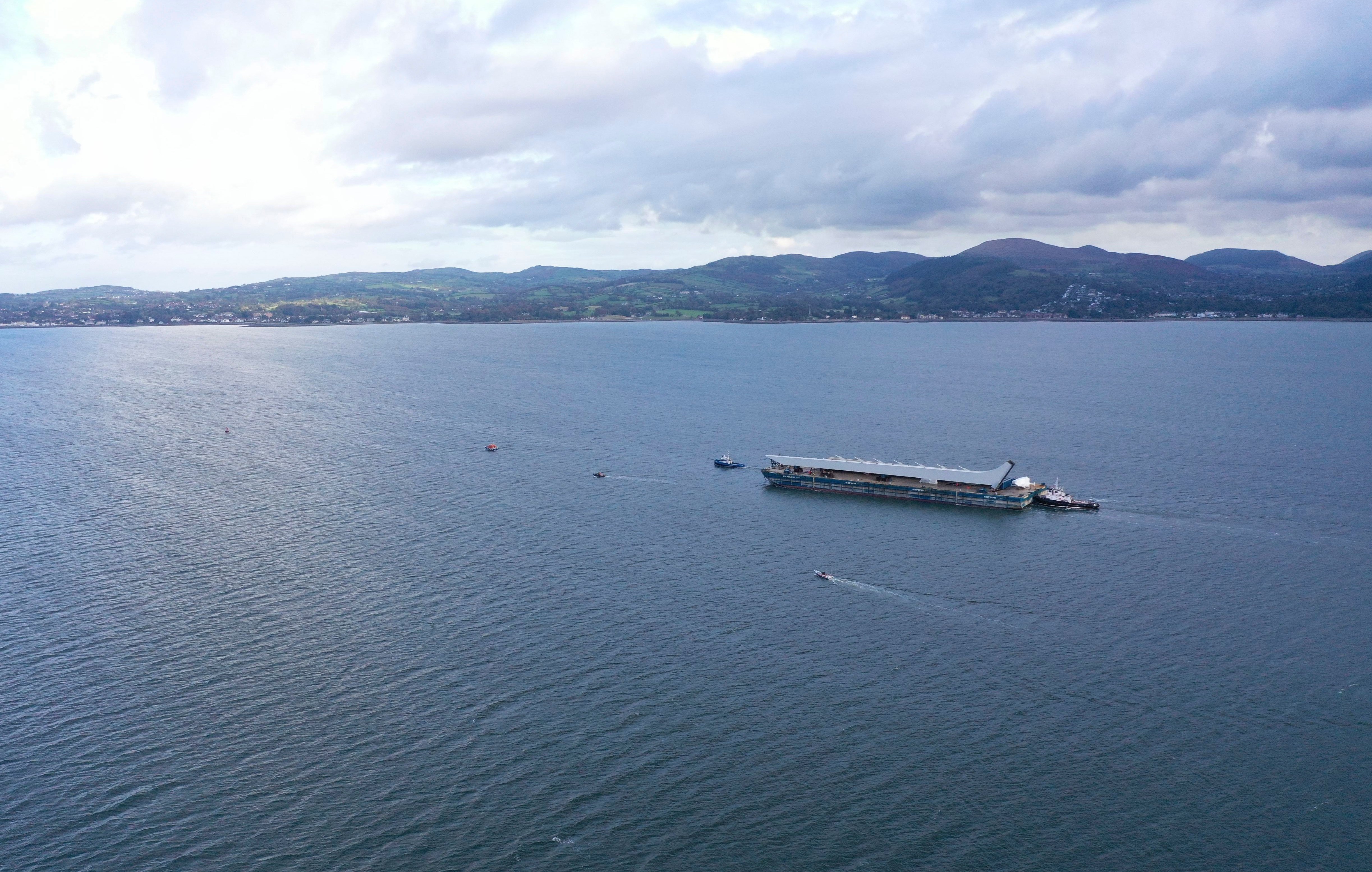 River Structue Louth's Narrow Water Bridge takes big step as giant structures arrive