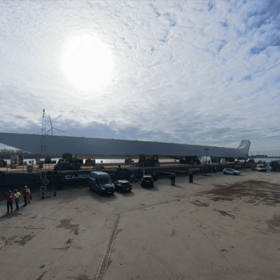 Components of Louth's Narrow Water Bridge set sail