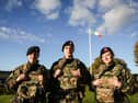 (Left to right) Corporal Leah Dolan, Gunner Gabrielle Erichovaite and Private Muireann Cullen during the  69th Infantry Group Mission Readiness Exercise (MRE) in the Glen of Imaal, Co Wicklow, in preparation for deployment to the United Nations Interim Force in Lebanon (Unifil). 