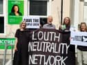 Louth Neutrality Network protesting outside the office of Louth Fianna Fáil TD Erin McGreehan
