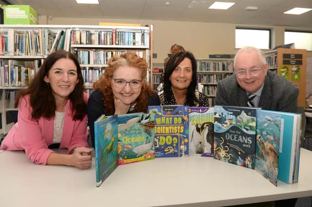 L-R: Amanda Branigan, County Librarian, Louth County Council; Dr Niamh Shaw, Town Scientist; Cllr Dolores Minogue, Cathaoirleach of Louth County Council; and David Conway, Chief Executive of Louth County Council