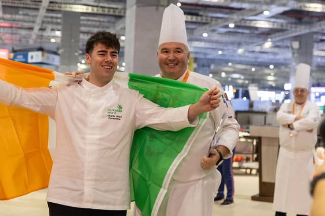 Charlie Ward, who won a Bronze Medal in Cookery pictured with his mentor Alan McCabe