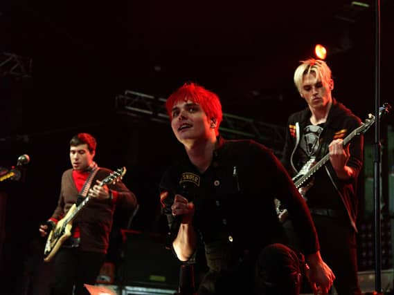 My Chemical Romance performing on stage