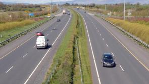Car on fire on M1 motorway at Dunleer
