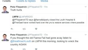 SPAT: Peter Fitzpatrick's launches broadside against Declan Breathnach and Fianna Fail on Twitter 