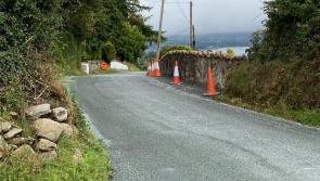 Locals welcome the completion of road widening works at Ardaghy National School in Omeath