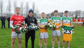 Louth GAA players lay flowers in memory of Aisling Murphy