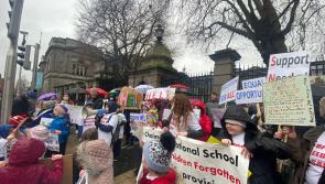 Louth pupils protest at Leinster House against lack of Special Needs Assistants