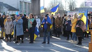 Hundreds gather for a  vigil in Dundalk  to show solidarity with the people of Ukraine.