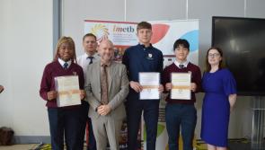 Dr Pádraig Kirk visits Dundalk to present Coláiste Chú Chulainn Achievements awards