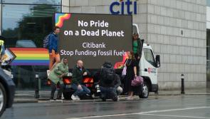 ‘No Pride on a Dead Planet’ protest takes place at Citi HQ in Dublin