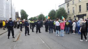Anti-immigrant activists protested today at the former orphanage where 260 Ukrainians are to be housed 