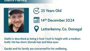 ALERT: Have you seen Daith&iacute;? Garda&iacute; appeal for missing Letterkenny man 