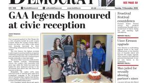 This week's Dundalk Democrat front page: GAA legends honoured at civic reception