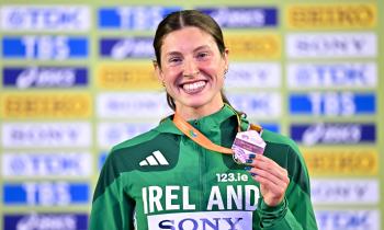 PHOTOS | Pictures from Dundalk athlete Kate O'Connor's gold medal winning performance at the World Indoors