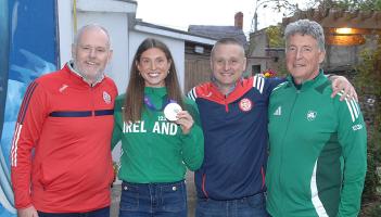 Dundalk's Kate O'Connor received a hero's welcome in her home town