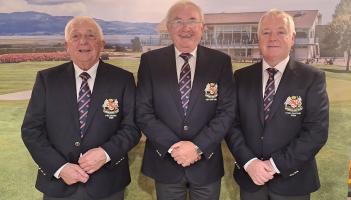 Pictured after the Gents AGM at Dundalk Golf Club are 2026 President Miche&aacute;l Byrne, Captain Michael O'Sullivan and Vice Captain Martin McDonnell. 