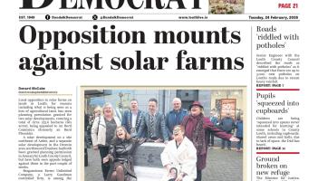 This week's Dundalk Democrat front page: Opposition mounts against solar farms