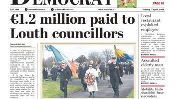 This week's Dundalk Democrat front page: &euro;1.2 million paid to Louth councillors