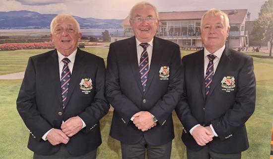 Pictured after the Gents AGM at Dundalk Golf Club are 2026 President Miche&aacute;l Byrne, Captain Michael O'Sullivan and Vice Captain Martin McDonnell. 