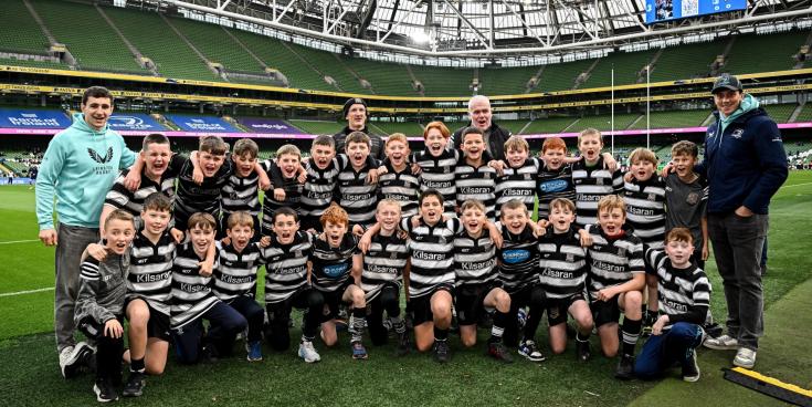 PICTURES: Dundalk RFC take part in half-time minis match at the Aviva